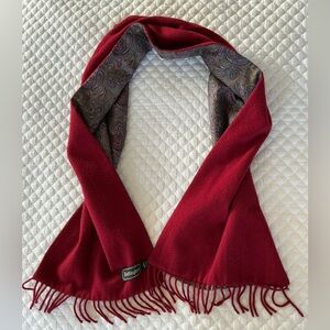Vintage Huntington Paisley Print Silk Wool Reversible Scarf